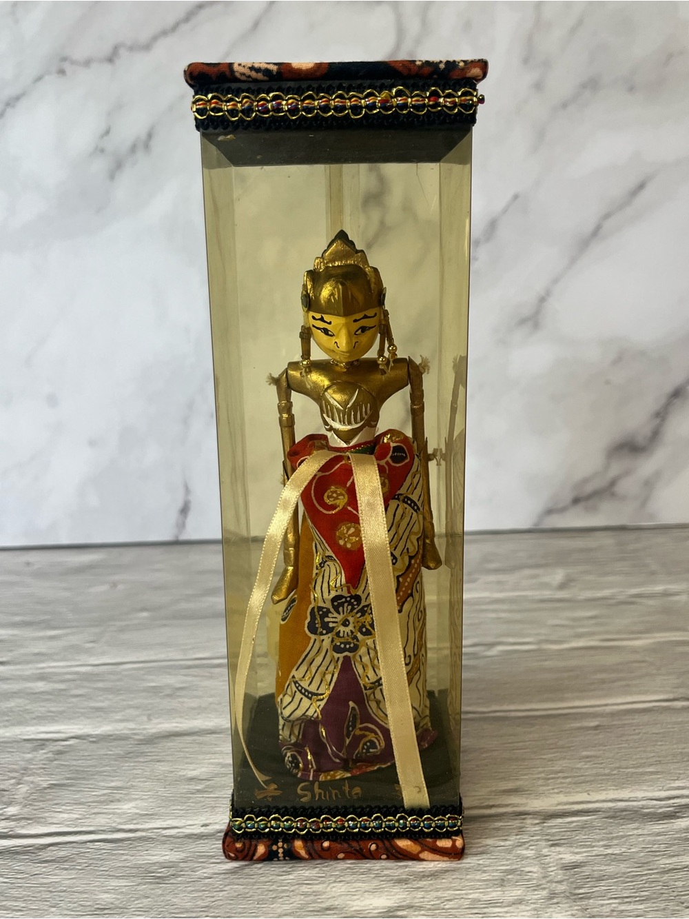 Vintage Indonesian Wayang Golek Wooden Rod Puppet - Dewi Shinta (Ramayana)